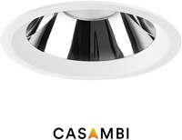 Pragmalux LED Downlight Mondial IP54 hoogglans wit standaard 19,5W 2275-2450lm 3000K-3500K-4000K 3-CCT CRI>90 UGR<19 60D BØ200 - GØ150-190 +TCI Casambi Driver