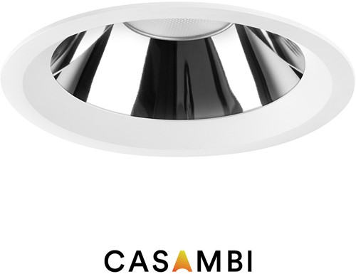 Pragmalux LED Downlight Mondial IP54 hoogglans wit standaard 19,5W 2275-2450lm 3000K-3500K-4000K 3-CCT CRI>90 UGR<19 60D BØ200 - GØ150-190 +TCI Casambi Driver