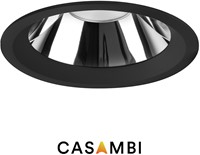 Pragmalux LED Downlight Mondial IP54 hoogglans zwart standaard 16W 1700-1800lm 3000K-3500K-4000K 3-CCT CRI>90 UGR<19 60D BØ146 - GØ120-130 +TCI Casambi Driver