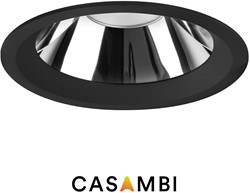 Pragmalux LED Downlight Mondial IP54 hoogglans zwart standaard 19,5W 2275-2450lm 3000K-3500K-4000K 3-CCT CRI>90 UGR<19 60D BØ176 - GØ150-160 +TCI Casambi Driver