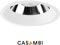 Pragmalux LED Downlight Mondial IP54 hoogglans wit verdiept 16W 1700-1800lm 3000K-3500K-4000K 3-CCT CRI>90 UGR<19 60D BØ146 - GØ120-130 +TCI Casambi Driver