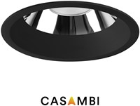Pragmalux LED Downlight Mondial IP54 hoogglans zwart verdiept 16W 1700-1800lm 3000K-3500K-4000K 3-CCT CRI>90 UGR<19 60D BØ146 - GØ120-130 +TCI Casambi Driver