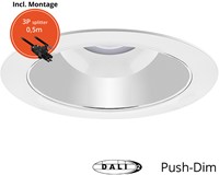 Pragmalux LED Downlight Spectre SR IP54 20W 3000K-5700K 3-CCT 2200-2300lm + TCI DALI Driver incl. 3P Aansluitsnoer en splitter en trekontlasting, 1 in 2 uit (2x26W)