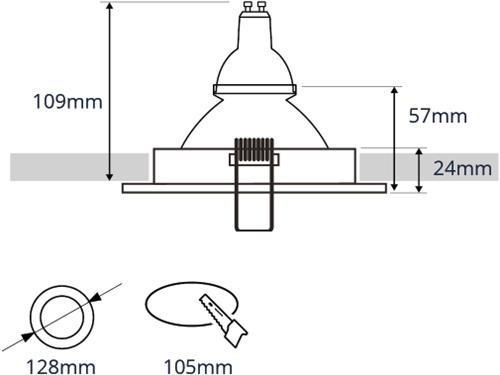 Pragmalux Inbouwspot Duplo Rond wit RAL9003 - Incl. GU10 Fitting-1