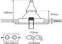 Pragmalux Inbouwspot Duplo Vierkant 2V wit RAL9003 - Incl. GU10 Fitting-2