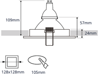 Pragmalux Inbouwspot Duplo Vierkant wit RAL9003 - Incl. GU10 Fitting-1