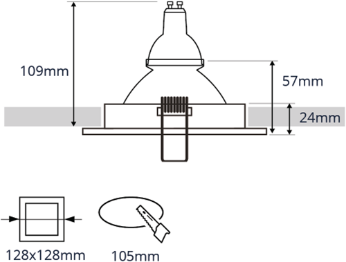 Pragmalux Inbouwspot Duplo Vierkant wit RAL9003 - Incl. GU10 Fitting-1