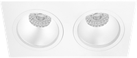 Pragmalux Inbouwspot Duplo Vierkant 2V wit RAL9003 - Incl. GU10 Fitting