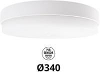 Pragmalux LED Plafonniere / Wandarmatuur Dura-M Wit 340 IP64 IK10 8-18W 950-2300lm 3000K-3500K-4000K 3-CCT + PIR sensor