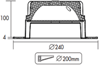 Pragmalux LED Downlight Mado 240 Mat IP44 12W 3000K 1545lm 240 Buitenmaat - Gatmaat 200 UGR<18-1