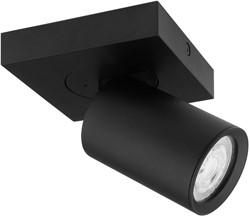 Pragmalux opbouwarmatuur Esta vierkant single kantelbaar Ø55 zwart RAL9004 - incl. GU10 Fitting