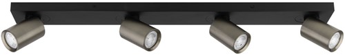 Pragmalux opbouwarmatuur Esta rechthoek viervoudig kantelbaar Ø55 zwart RAL9004/bronze RAL7048 - incl. GU10 Fitting