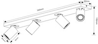 Pragmalux opbouwarmatuur Esta rechthoek viervoudig kantelbaar Ø55 khaki RAL1019 - incl. GU10 Fitting-1