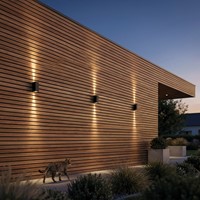 Pragmalux LED Wandarmatuur Facio IP65 Up/Down 6W 580lm 3000K Zwart RAL9005-7