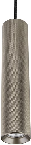 Pragmalux pendelarmatuur Fendi pendellengte 120cm bronze RAL7048 diamond knurling met zwarte plafondkap - incl. GU10 Fitting-2