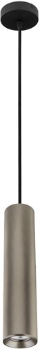Pragmalux pendelarmatuur Fendi pendellengte 120cm bronze RAL7048 diamond knurling met zwarte plafondkap - incl. GU10 Fitting-1