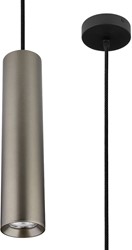 Pragmalux pendelarmatuur Fendi pendellengte 120cm bronze RAL7048 met zwarte plafondkap - incl. GU10 Fitting