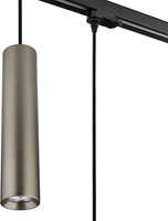 Pragmalux 3-fase rail pendelarmatuur Fendi pendellengte 120cm bronze RAL7048 met zwarte adapter - incl. GU10 Fitting