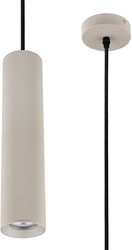 Pragmalux pendelarmatuur Fendi pendellengte 120cm khaki RAL1019 diamond knurling met khaki plafondkap - incl. GU10 Fitting