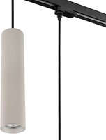 Pragmalux 3-fase rail pendelarmatuur Fendi pendellengte 120cm khaki RAL1019 diamond knurling met zwarte adapter - incl. GU10 Fitting