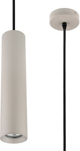 Pragmalux pendelarmatuur Fendi pendellengte 120cm khaki RAL1019 met khaki plafondkap - incl. GU10 Fitting