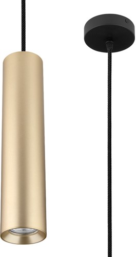 Pragmalux pendelarmatuur Fendi pendellengte 120cm messing RAL1001 met zwarte plafondkap - incl. GU10 Fitting