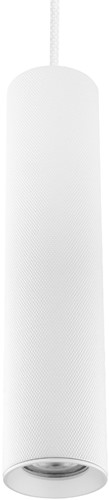 Pragmalux 3-fase rail pendelarmatuur Fendi pendellengte 120cm wit RAL9003 diamond knurling met witte adapter - incl. GU10 Fitting-1