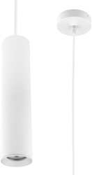 Pragmalux pendelarmatuur Fendi pendellengte 120cm wit RAL9003 diamond knurling met witte plafondkap - incl. GU10 Fitting