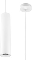 Pragmalux pendelarmatuur Fendi pendellengte 120cm wit RAL9003 met witte plafondkap - incl. GU10 Fitting