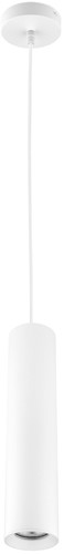 Pragmalux pendelarmatuur Fendi pendellengte 120cm wit RAL9003 met witte plafondkap - incl. GU10 Fitting-1