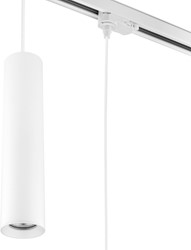 Pragmalux 3-fase rail pendelarmatuur Fendi pendellengte 120cm wit RAL9003 met witte adapter - incl. GU10 Fitting