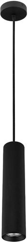 Pragmalux pendelarmatuur Fendi pendellengte 120cm zwart RAL9004 diamond knurling met zwarte plafondkap - incl. GU10 Fitting-1