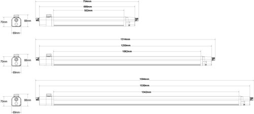 Pragmalux LED TL Waterdicht Armatuur Hera IP66 120cm 18-33W 2600-4800lm 3000K-4000-6000K 3-CCT 4x2,5mm Doorvoerbedrading (1/2x36W)-6