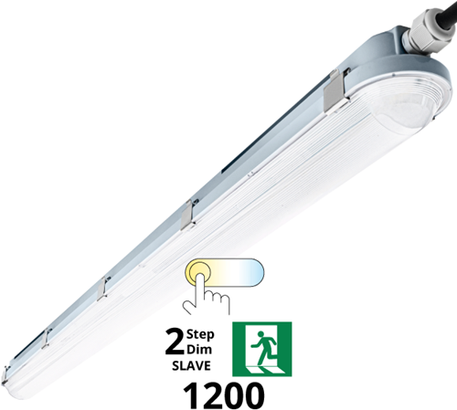 Pragmalux LED TL Waterdicht Armatuur Hermes IP66 120cm 35W 3000K-6000K 3-CCT 5000lm 5x2,5mm Doorvoerbedrading (2x36W) 2-step dim (100-10%) slave = geen sensor & noodmodule 3 uur manueel