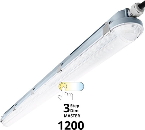 Pragmalux LED TL Waterdicht Armatuur Hermes IP66 120cm 35W 3000K-6000K 3-CCT 5000lm 5x2,5mm dvb (2x36W) 3-STEP DIM (100-10%-uit) MASTER