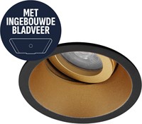 Pragmalux Inbouwspot met bladveren Zena Rond Kantelbaar zwart RAL9004/goud RAL1003 - Incl. GU10 Fitting
