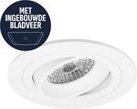 Pragmalux Inbouwspot met bladveren Alpha Rond Kantelbaar wit RAL9003 - Incl. GU10 Fitting