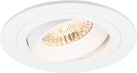 Pragmalux Inbouwspot met bladveren Alpha Rond Kantelbaar wit RAL9003 - Incl. GU10 Fitting-1