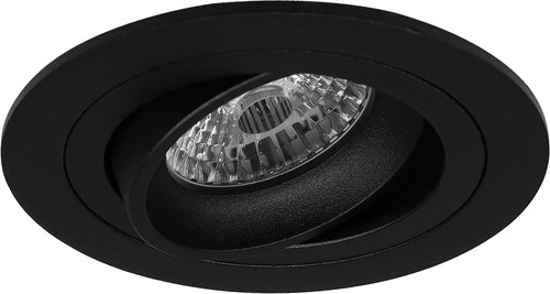 Pragmalux Inbouwspot met bladveren Alpha Rond Kantelbaar zwart RAL9004 - Incl. GU10 Fitting
