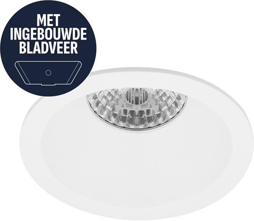 Pragmalux Inbouwspot met bladveren Apollo Rond Verdiept wit RAL9003 - Incl. GU10 Fitting
