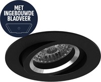 Pragmalux Inbouwspot met bladveren Aura Rond Kantelbaar zwart RAL9004 - Incl. GU10 Fitting