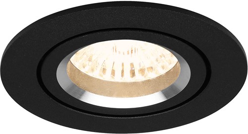 Pragmalux Inbouwspot met bladveren Aura Rond Kantelbaar zwart RAL9004 - Incl. GU10 Fitting-3