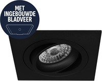 Pragmalux Inbouwspot met bladveren Boxy Vierkant Kantelbaar zwart RAL9004 - Incl. GU10 Fitting