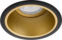 Pragmalux Inbouwspot met bladveren Mido Rond zwart RAL9004/goud RAL1003 - Incl. GU10 Fitting