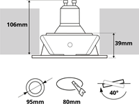 Pragmalux Inbouwspot met bladveren Zena Rond Kantelbaar zwart RAL9004 - Incl. GU10 Fitting-2