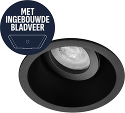 Pragmalux Inbouwspot met bladveren Zena Rond Kantelbaar zwart RAL9004 - Incl. GU10 Fitting