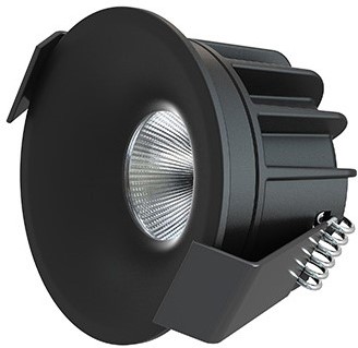 Interlight LED Inbouwspot Camicro IP44 Rond 4W CTA 2200-2700K CRI>95 45D 220lm Zwart 50 Buitenmaat - Gatmaat 44 - Dimbaar