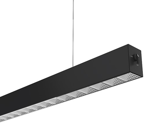 Interlight LED Pendelarmatuur Orion Linear Up/Down 29W 3000K 85D 3000lm Zwart UGR<19 - Dimbaar-1