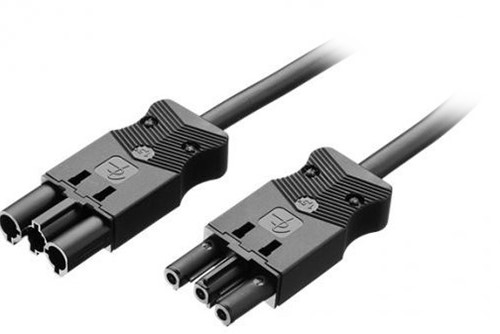 Koppelsnoer, 3-polig, 1,5mm2, 400cm. zwart, Eca