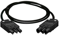 Koppelsnoer, 3-polig 1,5mm2, 2m zwart B2ca